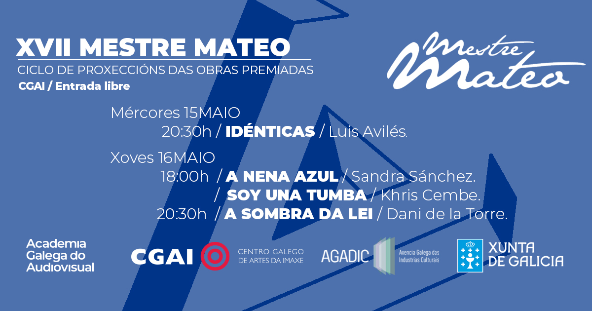 O CGAI acollerá a proxección das obras gañadoras dos XVII Premios Mestre Mateo na semana das Letras Galegas